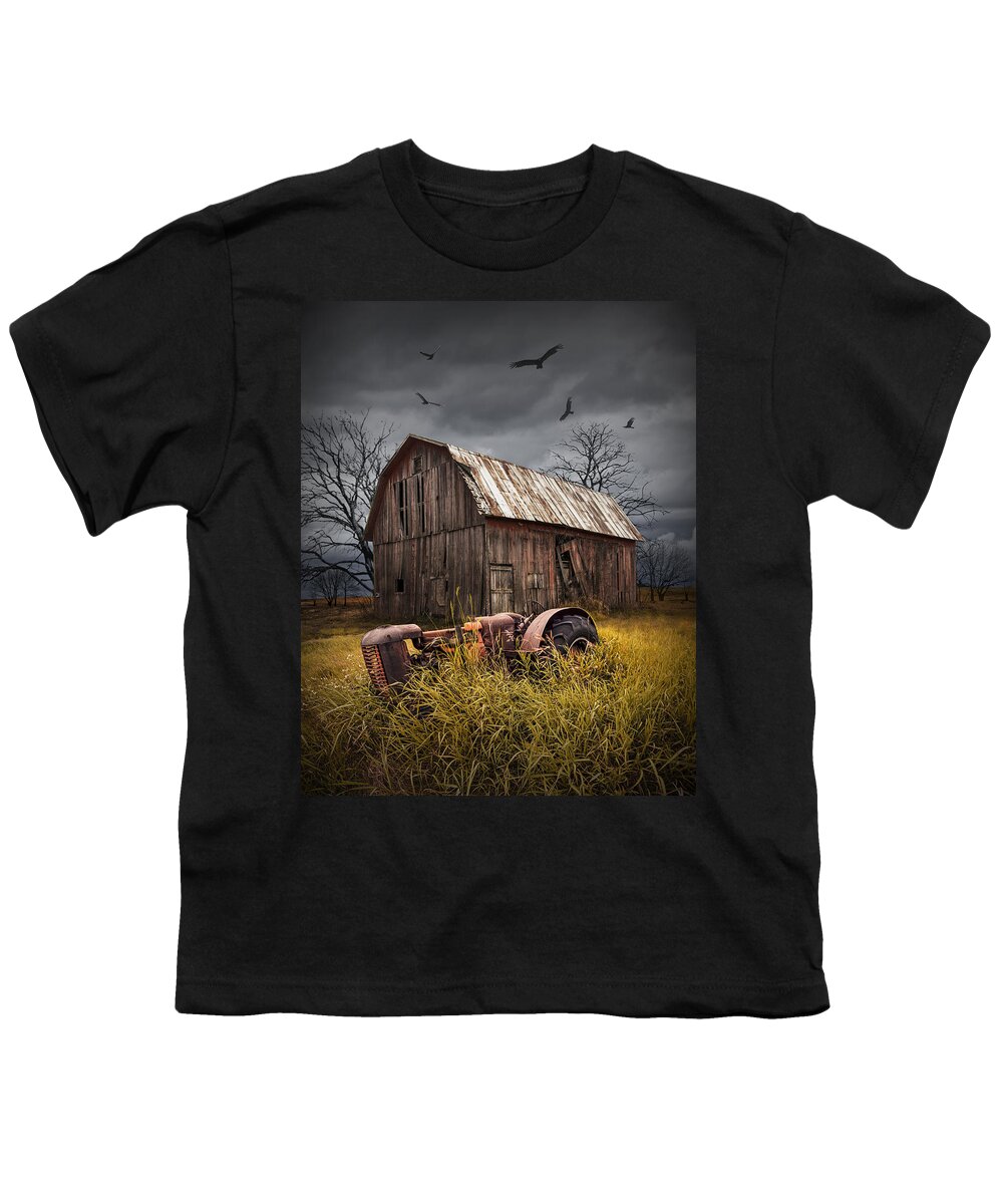 Art Youth T-Shirt featuring the photograph Death of a Small Midwest Farm by Randall Nyhof