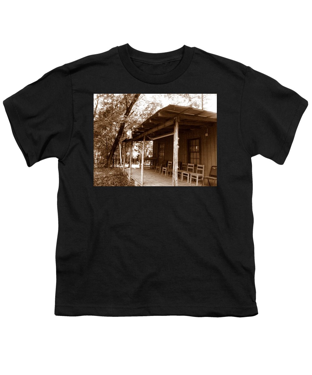 Country Landscape Youth T-Shirt featuring the photograph Deer Hunters Cabin by Kim Galluzzo
