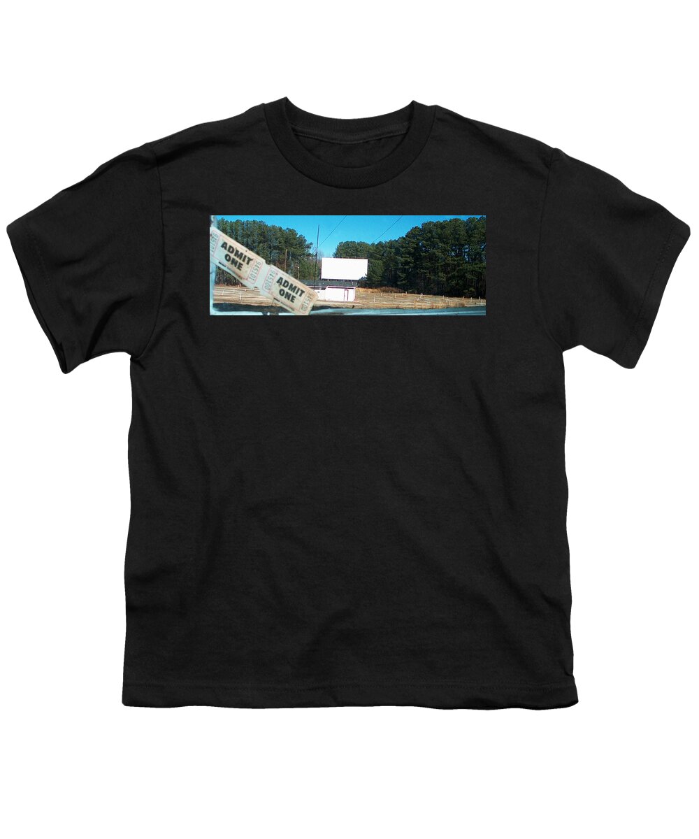 Drive-in Youth T-Shirt featuring the photograph Drive-in Theater by Jan Marvin by Jan Marvin