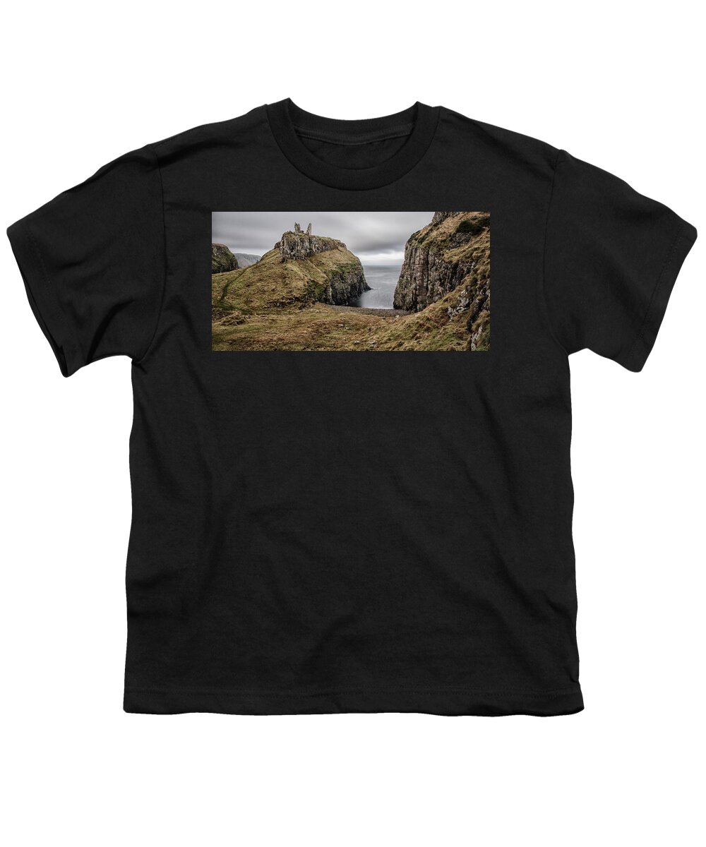 Dunseverick Youth T-Shirt featuring the photograph Dunseverick Castle by Nigel R Bell