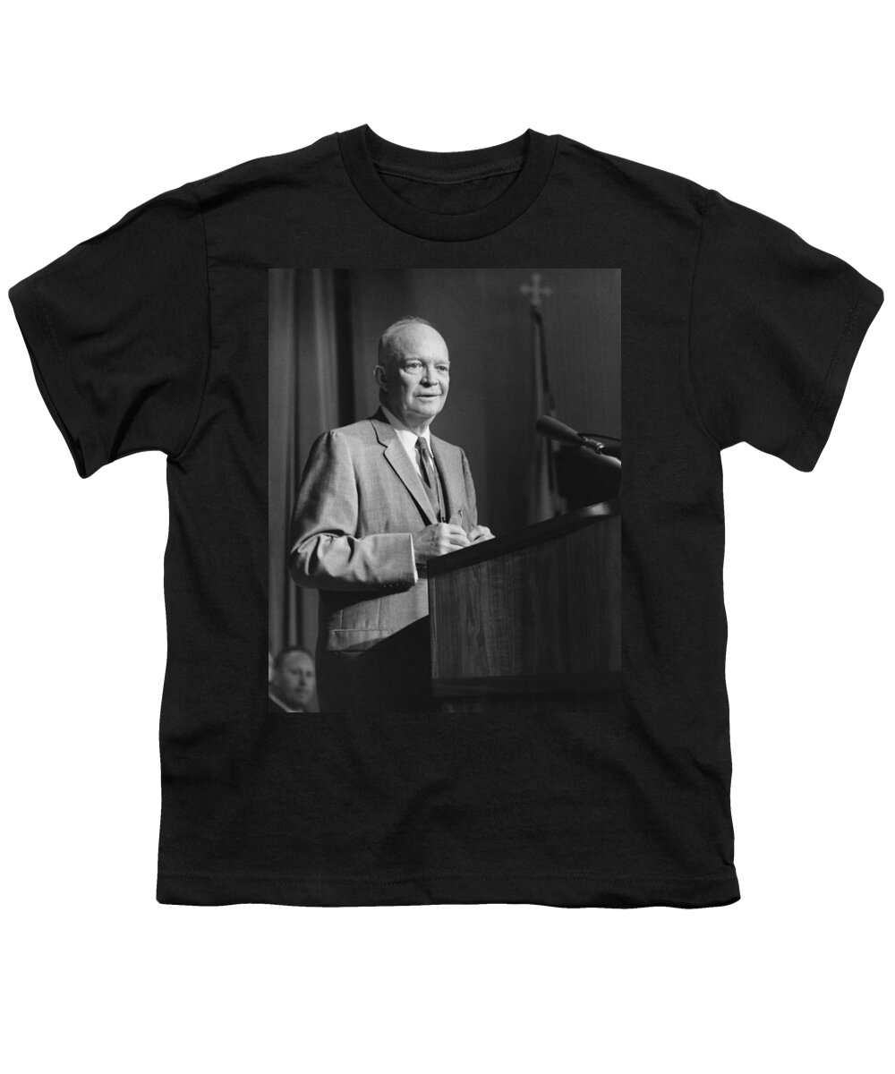 1890 Youth T-Shirt featuring the photograph Dwight D. Eisenhower, 34th U.s by M.e. Warren