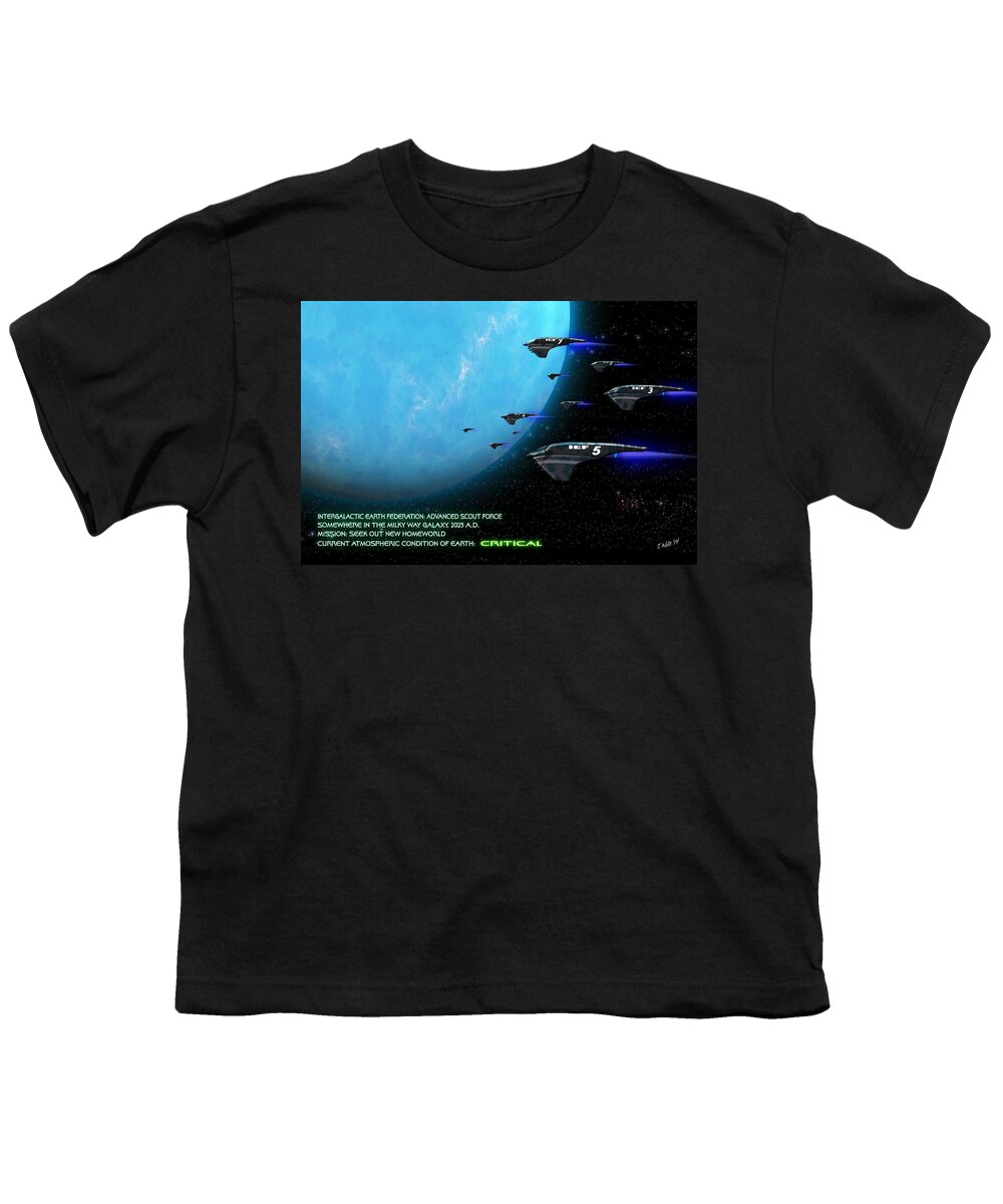 Space Youth T-Shirt featuring the digital art Earth's Last Hope by John Wills