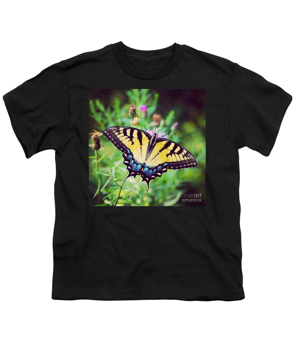 Butterfly Youth T-Shirt featuring the photograph Eastern Tiger Swallowtail by Kerri Farley