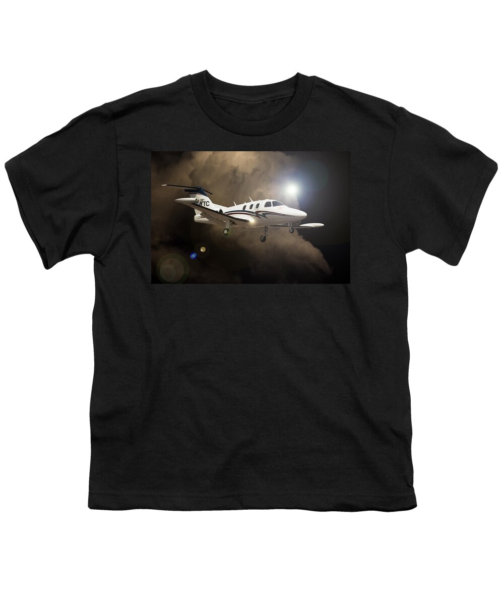Eclipse Aerospace Youth T-Shirt featuring the photograph Eclipse Landing by Paul Job