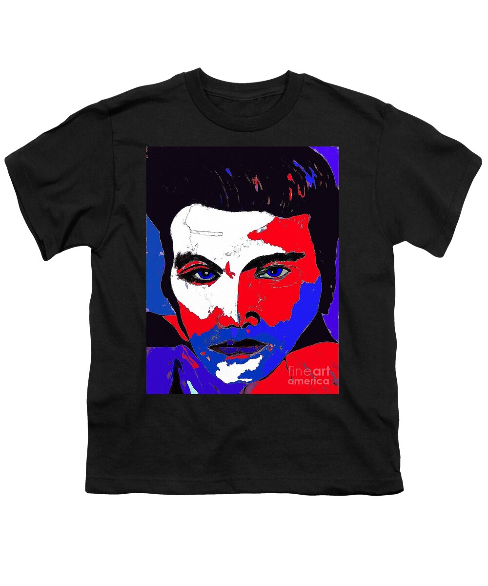 Elvis Youth T-Shirt featuring the painting Elvis made in the U S A by Saundra Myles