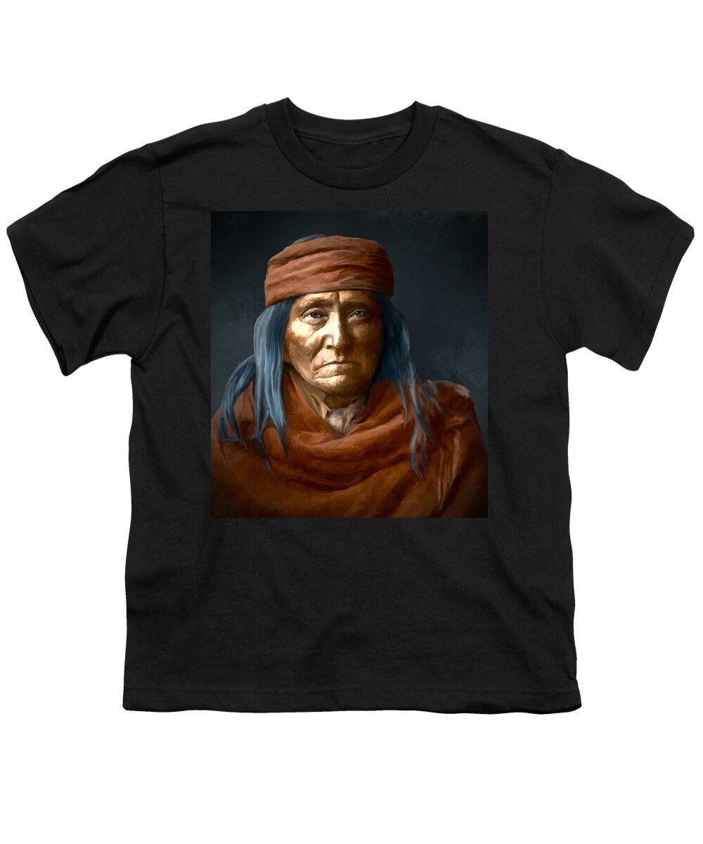 Apache Youth T-Shirt featuring the digital art Eskadi - Apache by Rick Mosher