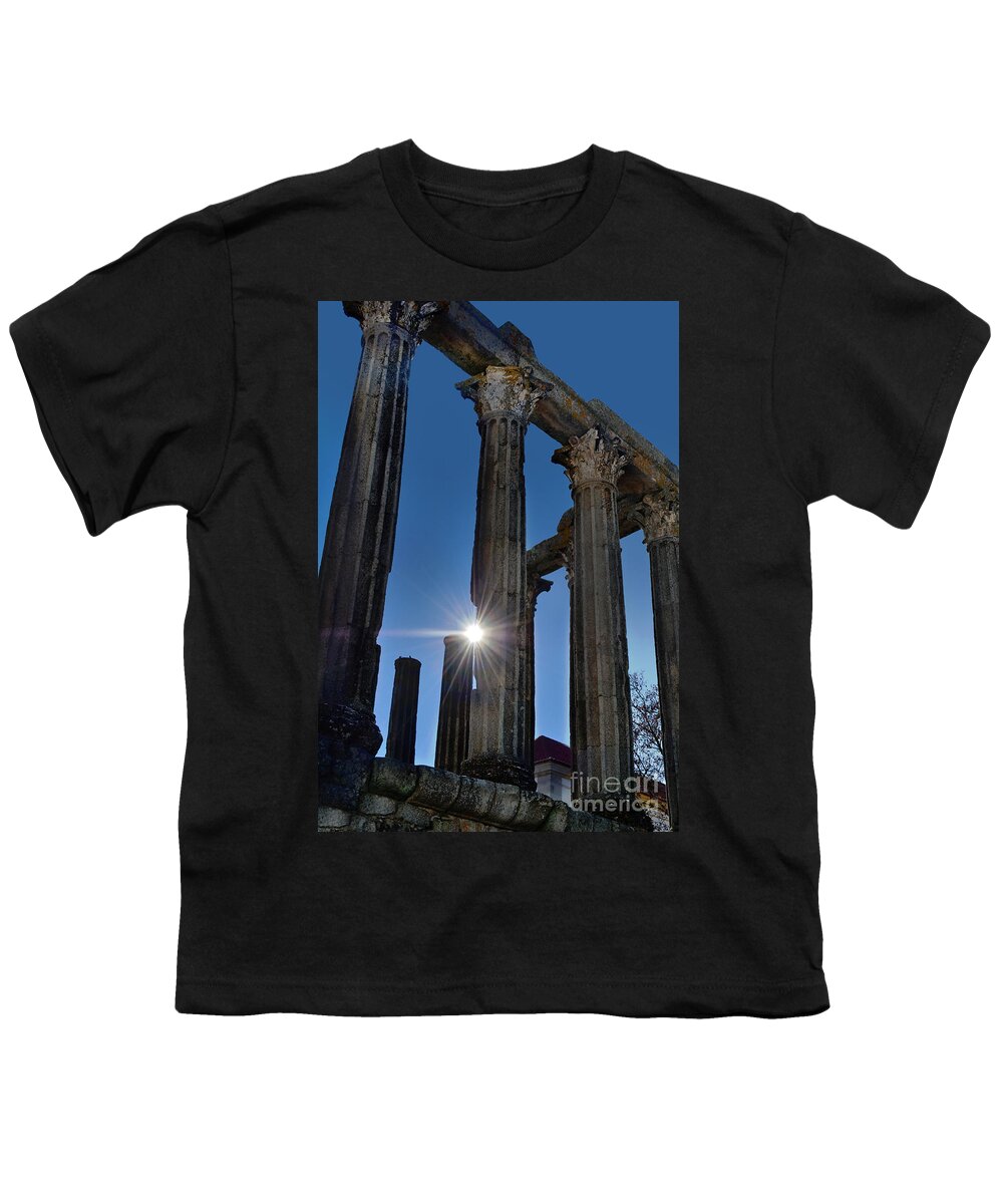 Evora Youth T-Shirt featuring the photograph Evora - Portugal - Diana's Roman Temple by Carlos Alkmin
