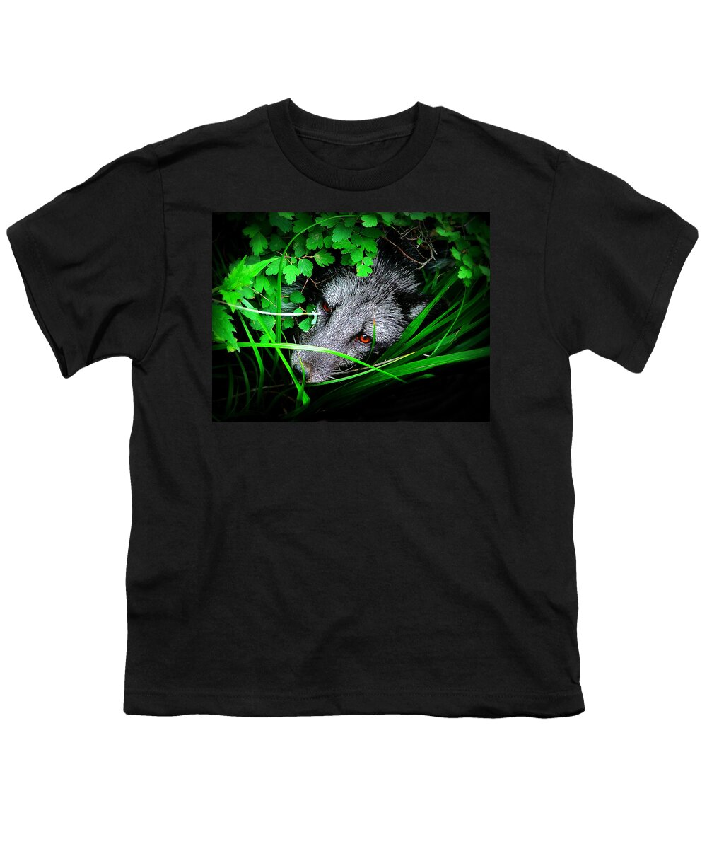 Eyes Youth T-Shirt featuring the photograph Eyes in the Bushes by Zinvolle Art