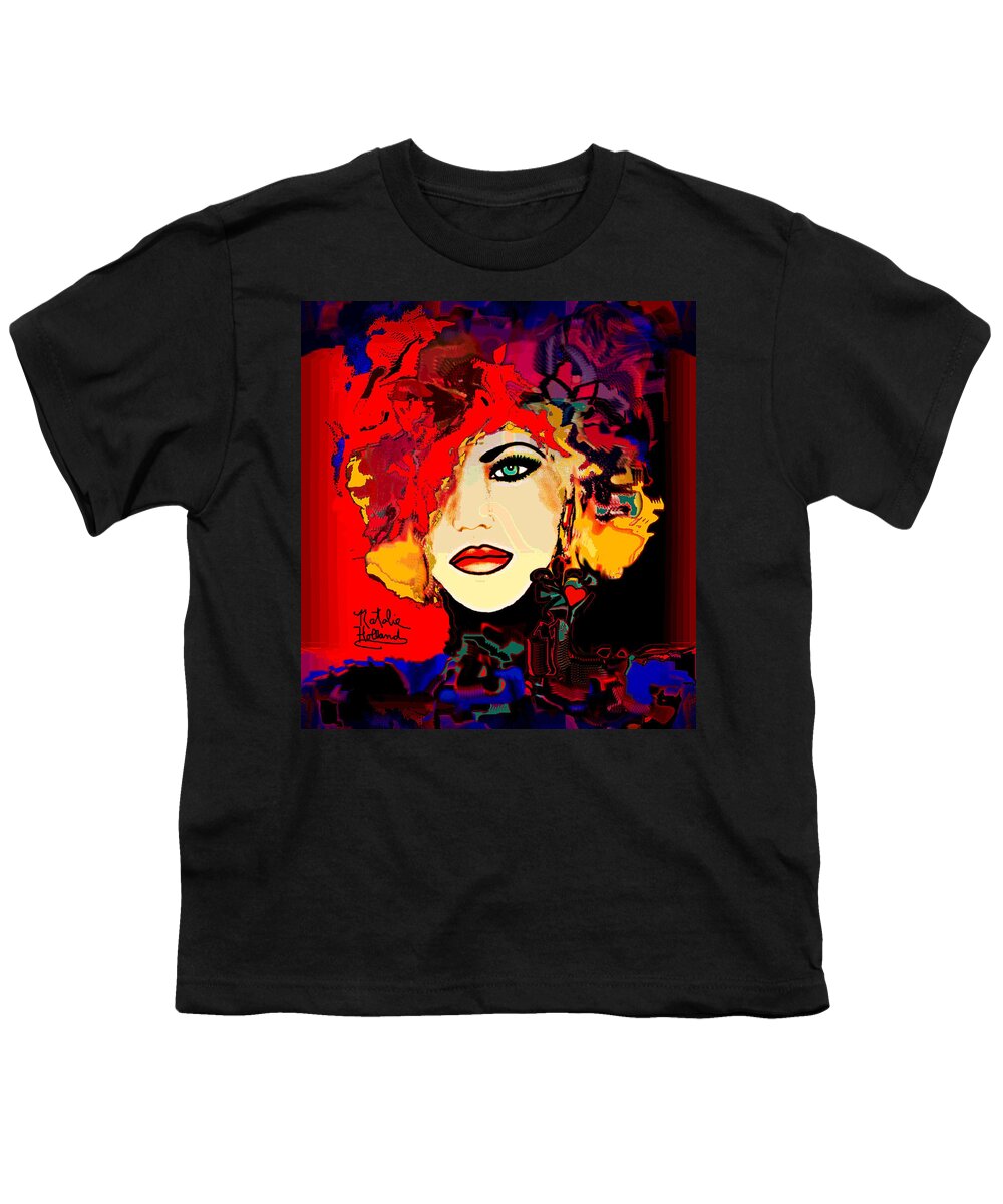 Face Youth T-Shirt featuring the mixed media Face 14 by Natalie Holland