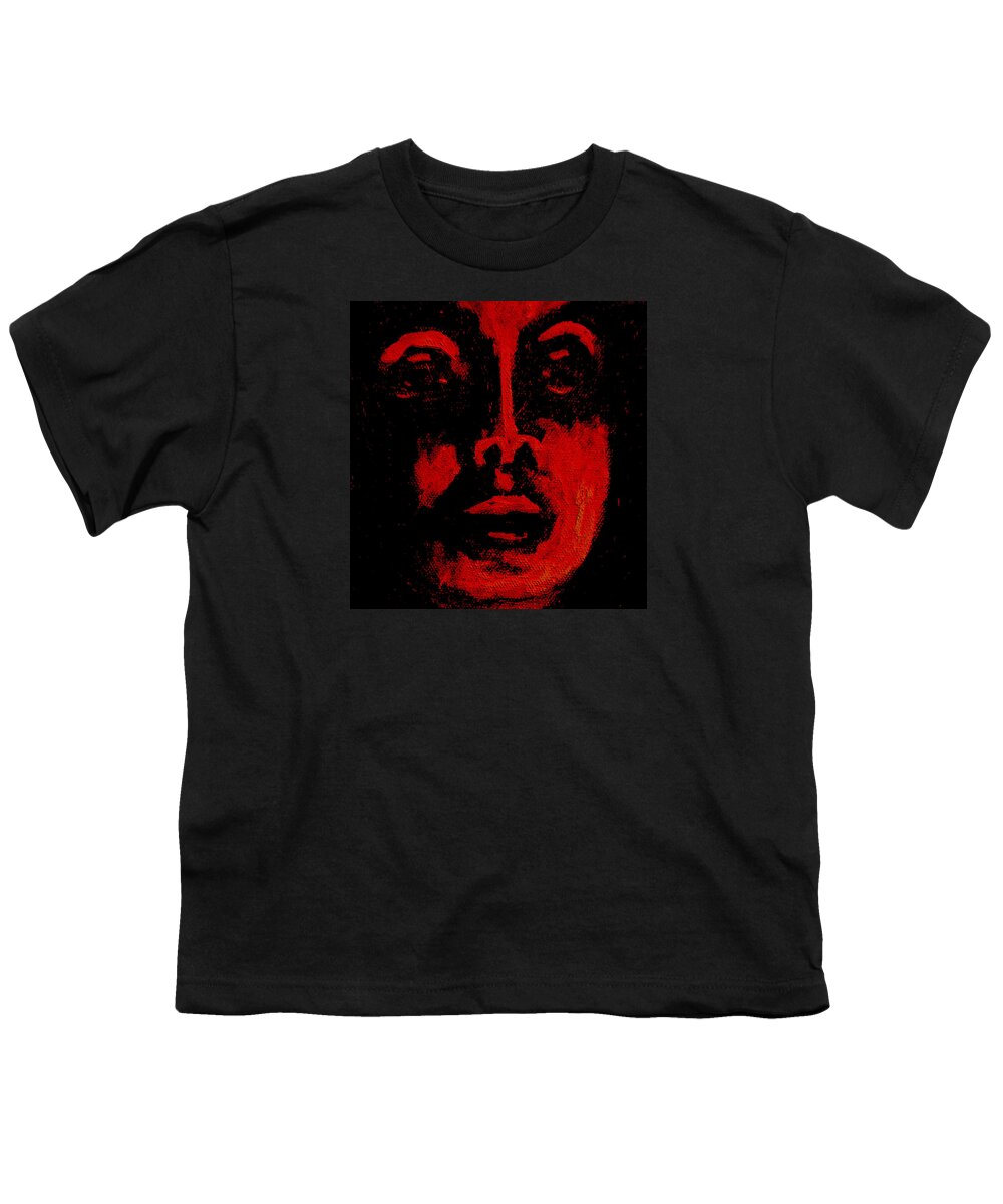 Face Youth T-Shirt featuring the painting Face in Candlelight by Steve Fields