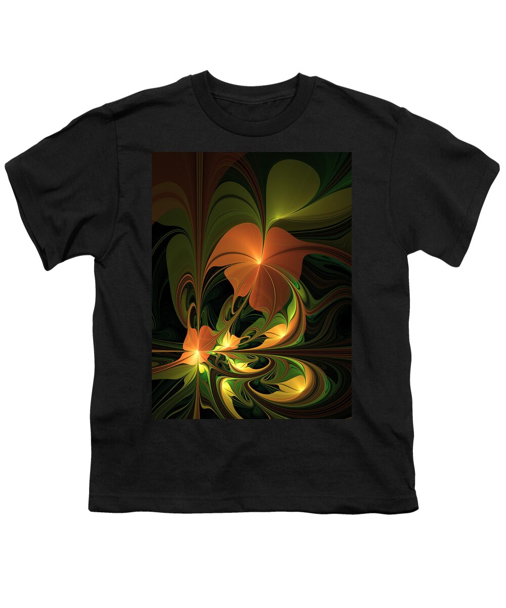 Digital Art Youth T-Shirt featuring the digital art Fantasy Plant Fractal by Gabiw Art