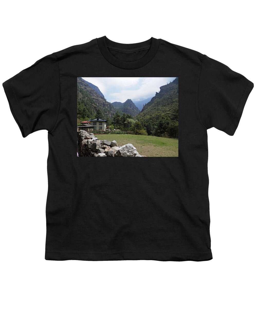 Farm House Youth T-Shirt featuring the photograph Farm House in Valley by Pema Hou