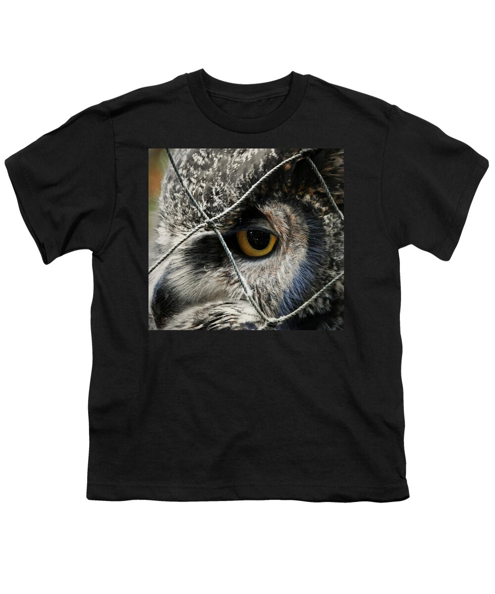 Great Horned Owl Youth T-Shirt featuring the photograph Feeling Blue by Zinvolle Art