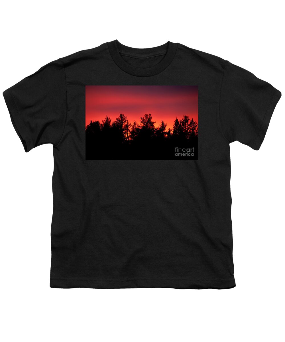 Sunsets Youth T-Shirt featuring the photograph Fiery Sunset by Cheryl Baxter