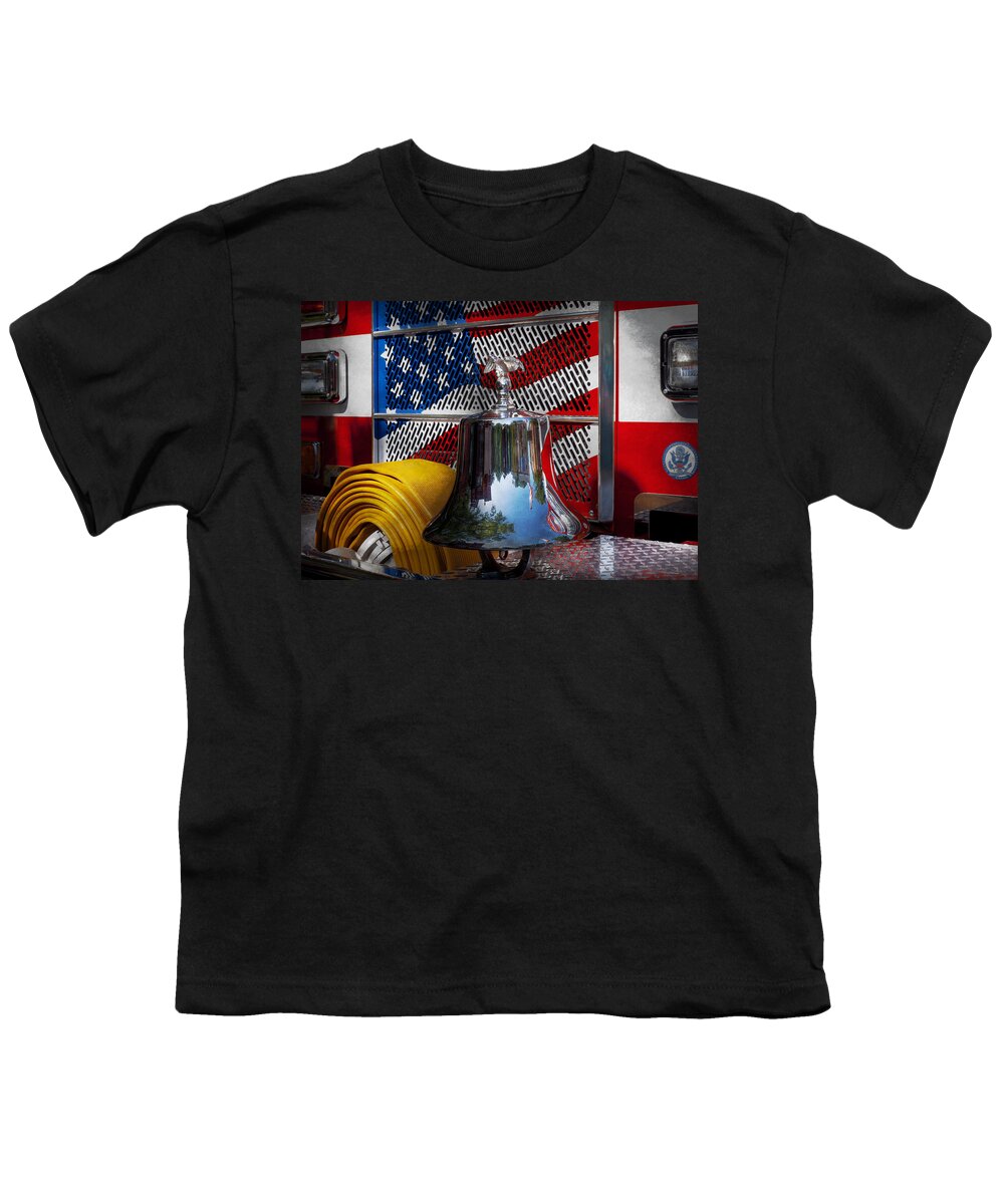 Fire Youth T-Shirt featuring the photograph Fireman - Red Hot by Mike Savad
