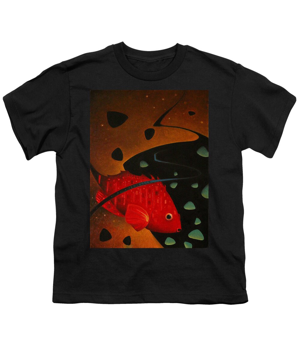 Fish Youth T-Shirt featuring the painting Fish Food by T S Carson