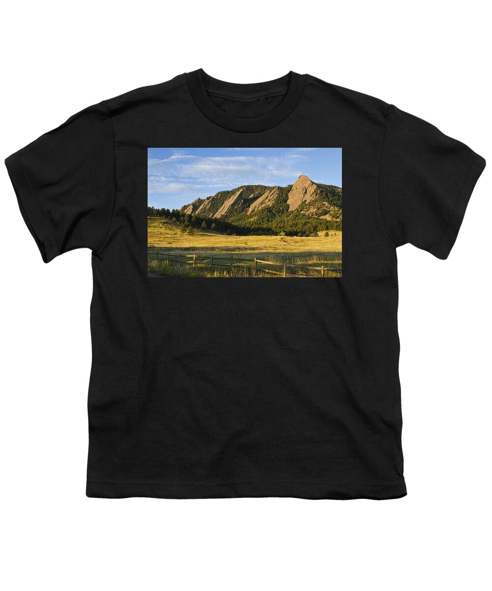 Epic Youth T-Shirt featuring the photograph Flatirons from Chautauqua Park by James BO Insogna