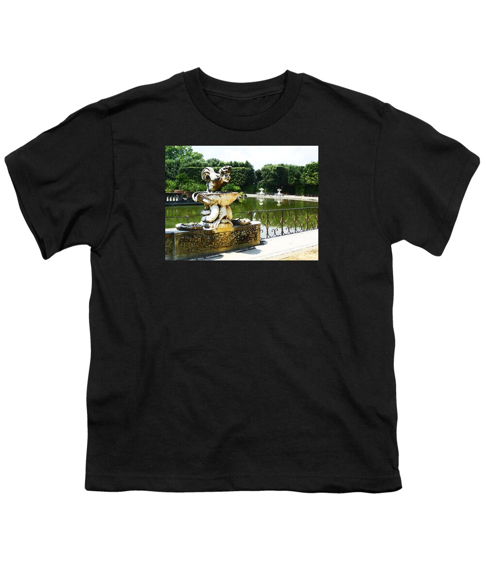 Fountain Youth T-Shirt featuring the photograph Fountain in Boboli Gardens Florence Italy by Irina Sztukowski