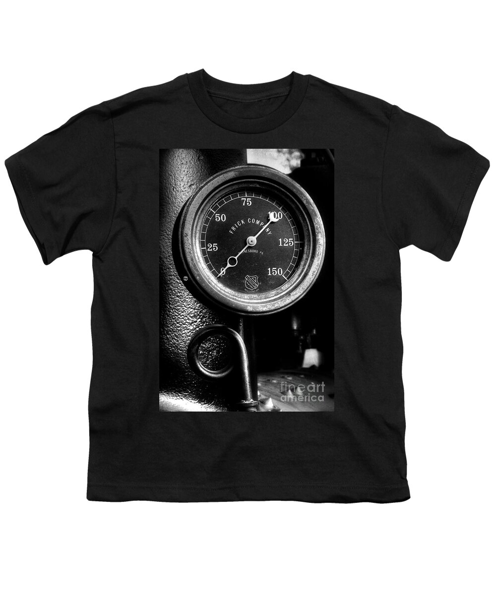 Frick Steam Gauge Youth T-Shirt featuring the photograph Frick Company Steam Gauge by Michael Eingle