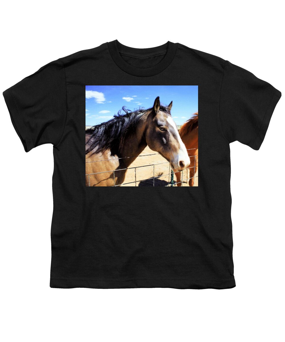 Horse Youth T-Shirt featuring the painting Working Horse by Jim Buchanan
