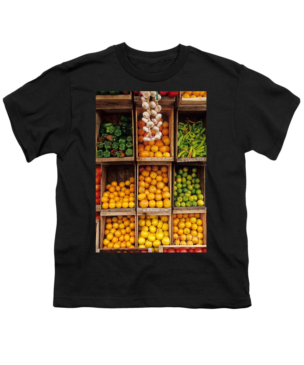 Street Market Youth T-Shirt featuring the photograph Fruits And Vegetables In Open-air Market by William H. Mullins