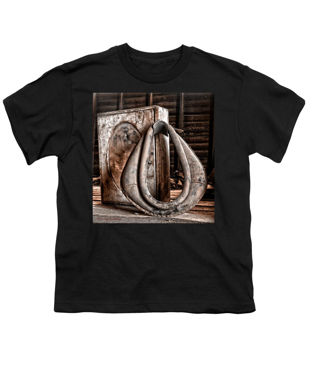 Rustic Photograph Print Youth T-Shirt featuring the photograph Gathering Dust by Lucy VanSwearingen