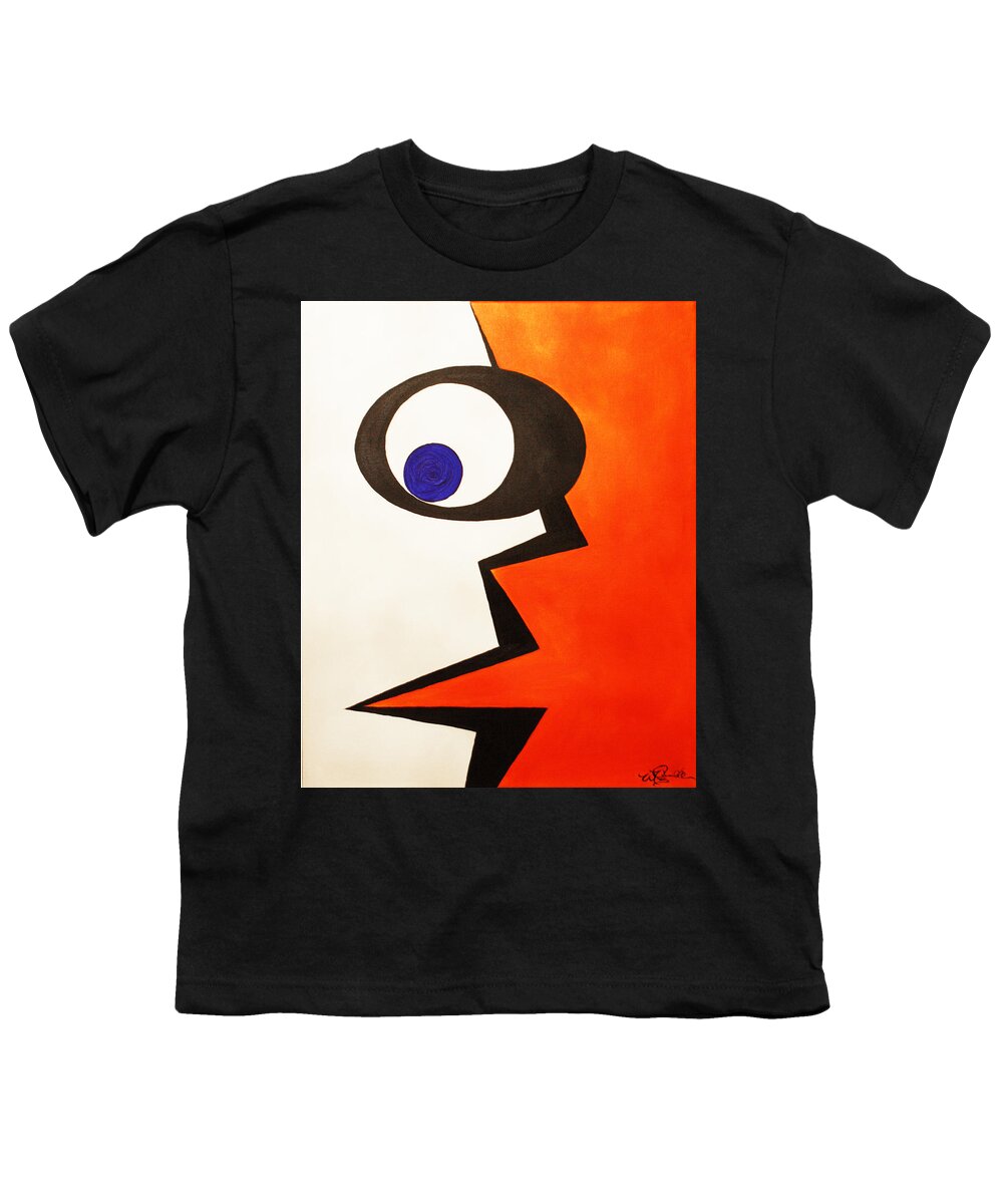 Modern Art Youth T-Shirt featuring the painting Geometry Left by William Gambill
