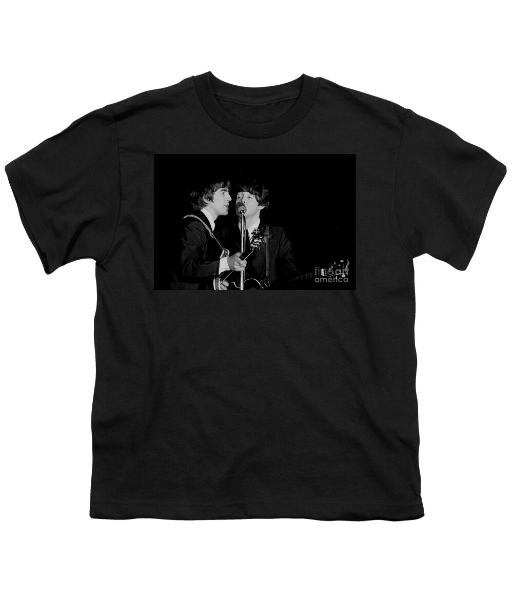 Beatles Youth T-Shirt featuring the photograph George Harrison & Paul Mccartney by Larry Mulvehill