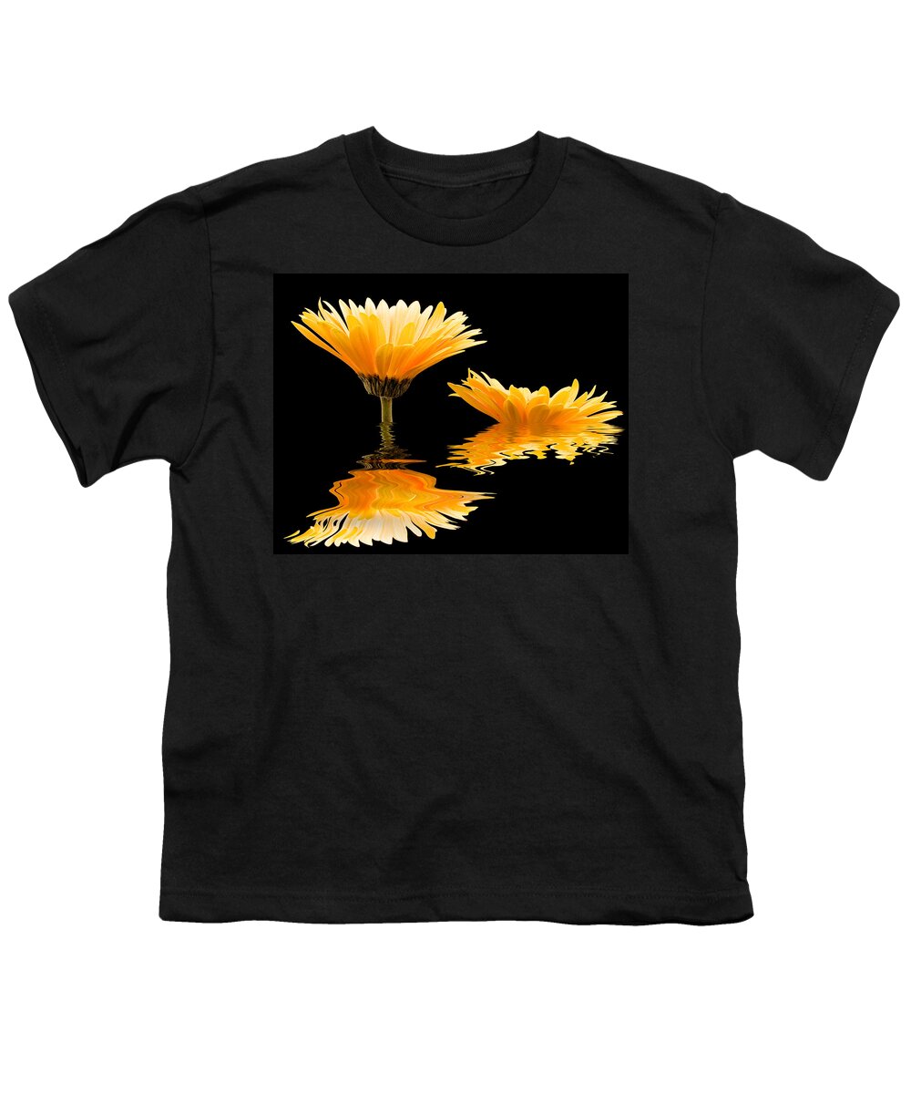 Flower Youth T-Shirt featuring the photograph Gerbera reflection by Jean Noren