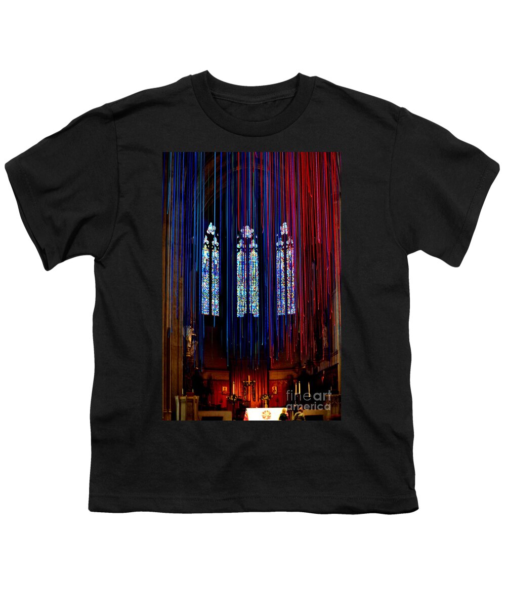Grace Cathedral Youth T-Shirt featuring the photograph Grace Cathedral with Ribbons by Dean Ferreira