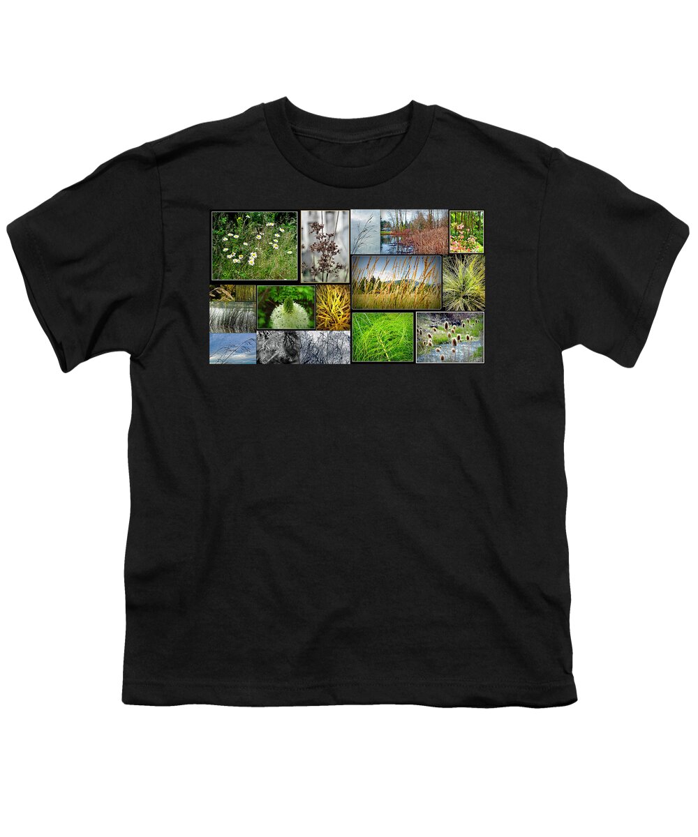 Grass Collage Variety Youth T-Shirt featuring the photograph Grass Collage Variety by Tikvah's Hope