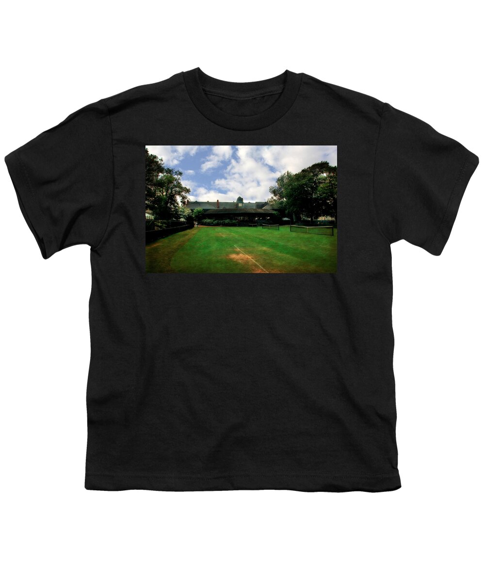 Tennis Court Youth T-Shirt featuring the photograph Grass Courts at the Hall of Fame by Michelle Calkins