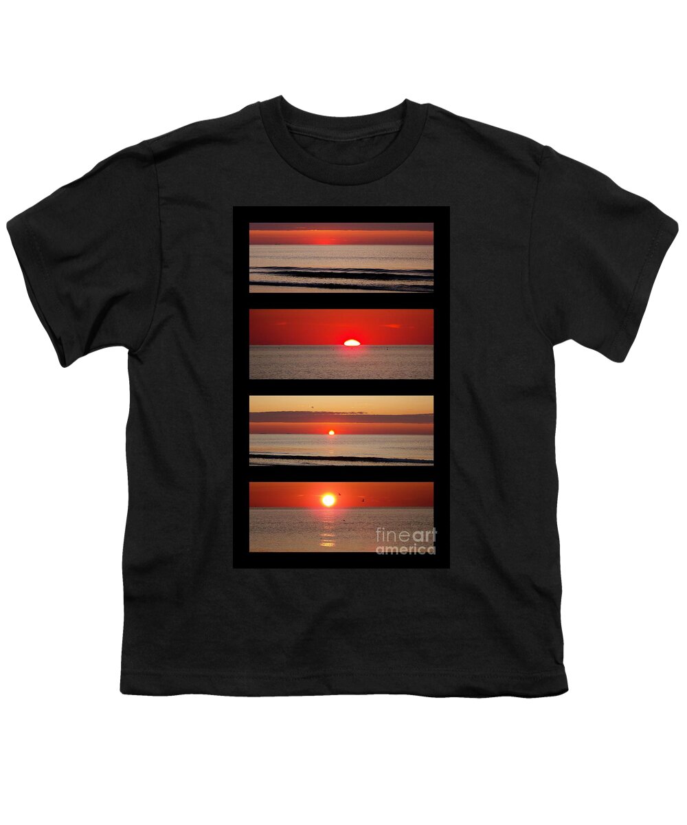 Sunrise Youth T-Shirt featuring the photograph Hampton Beach Sunrise Collage by Eunice Miller