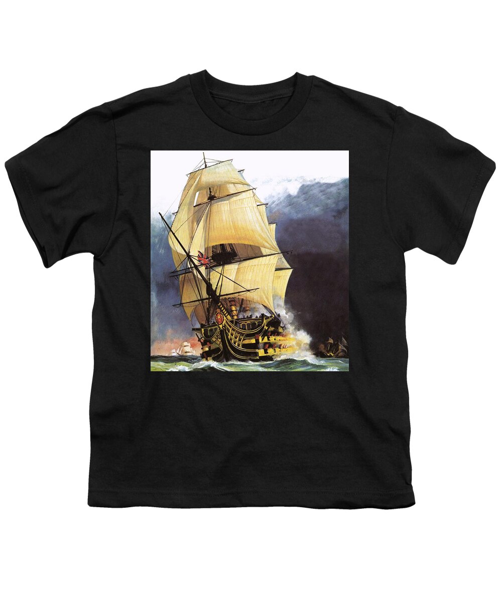 Hms Victory Youth T-Shirt featuring the painting Hms Victory by Andrew Howat