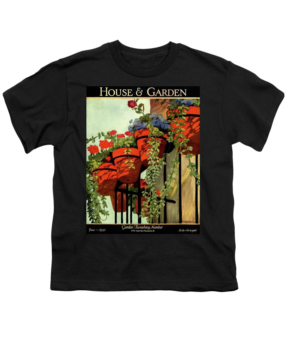 House And Garden Youth T-Shirt featuring the photograph House And Garden Garden Furnishing Number Cover by Ethel Franklin Betts Baines