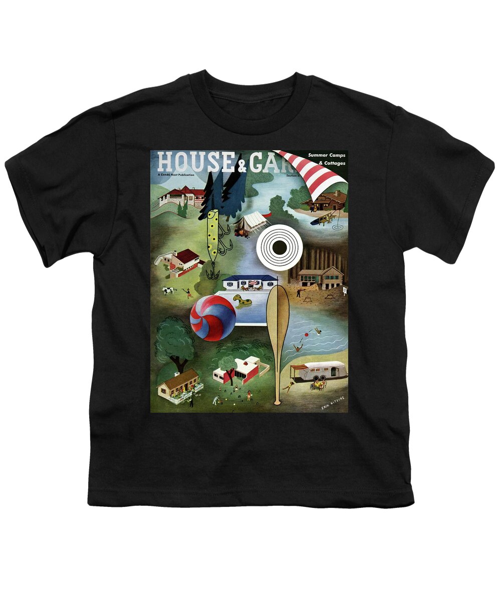 House And Garden Youth T-Shirt featuring the photograph House And Garden Summer Camps And Cottages Cover by Erik Nitsche