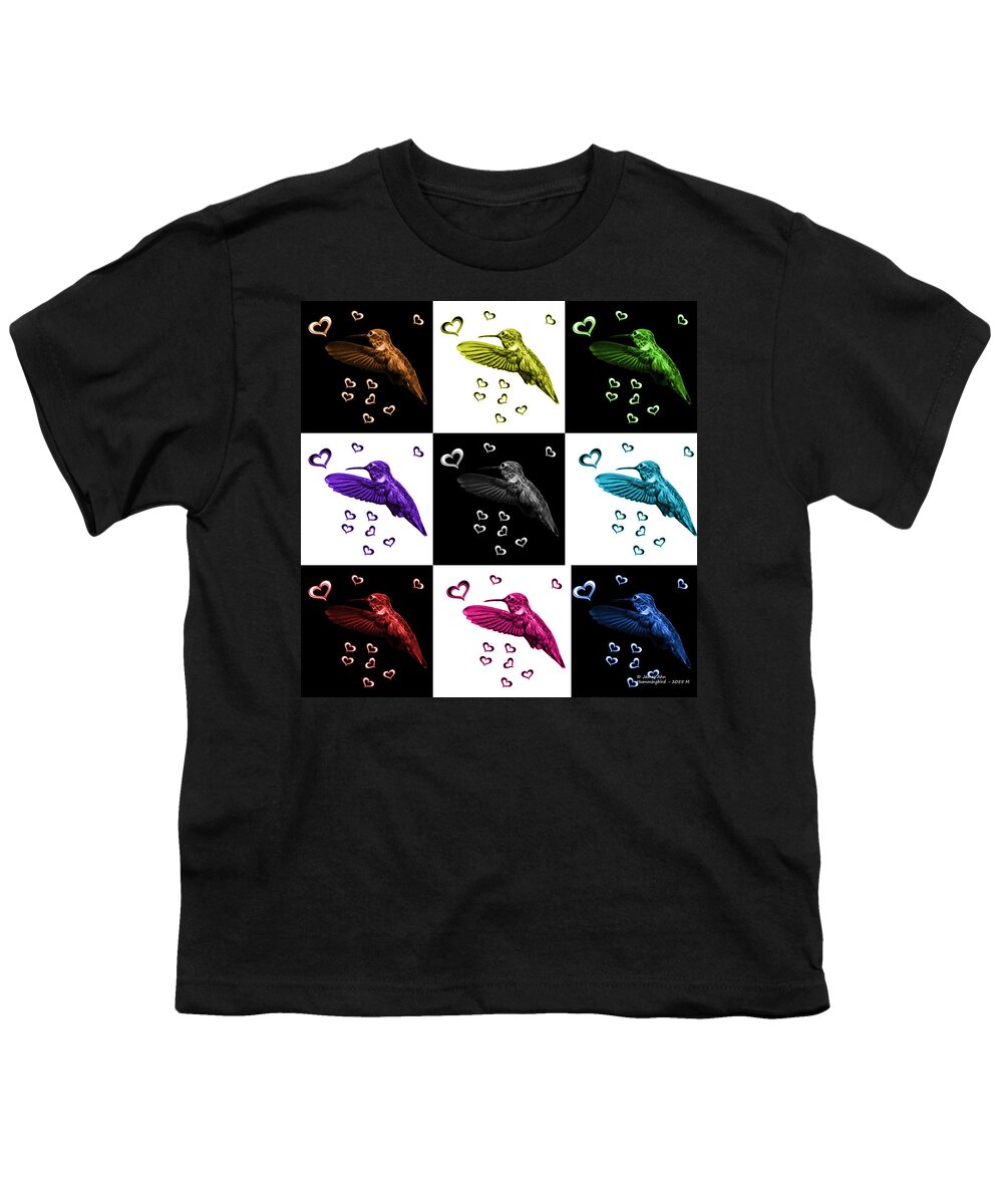 Hummingbird Youth T-Shirt featuring the digital art Hummingbird - 2055 F S M - V1 by James Ahn