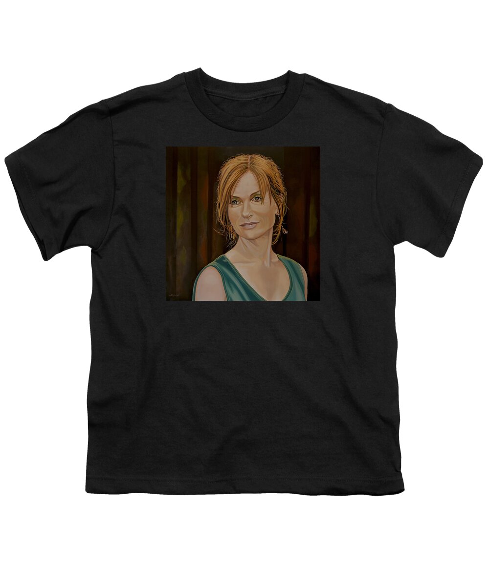 Isabelle Huppert Youth T-Shirt featuring the painting Isabelle Huppert Painting by Paul Meijering