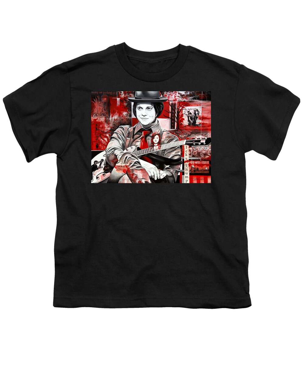 Jack White Youth T-Shirt featuring the painting Jack White by Joshua Morton