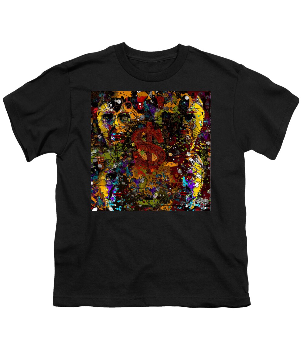 Jackson Pollack Youth T-Shirt featuring the digital art Jackson Warhol Me by Carol Jacobs