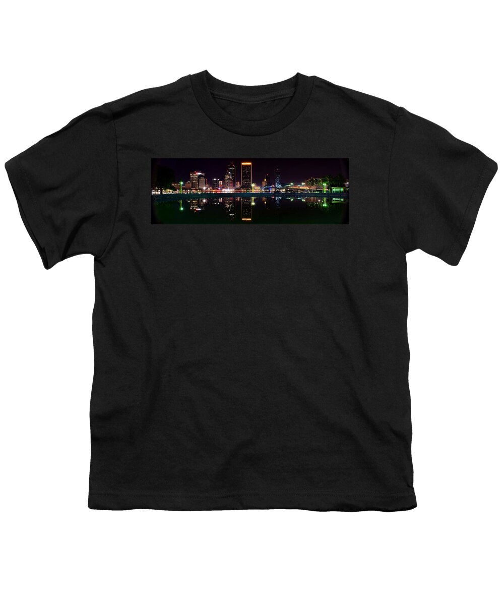Jacksonville Youth T-Shirt featuring the photograph Jacksonville Panoramic by Frozen in Time Fine Art Photography