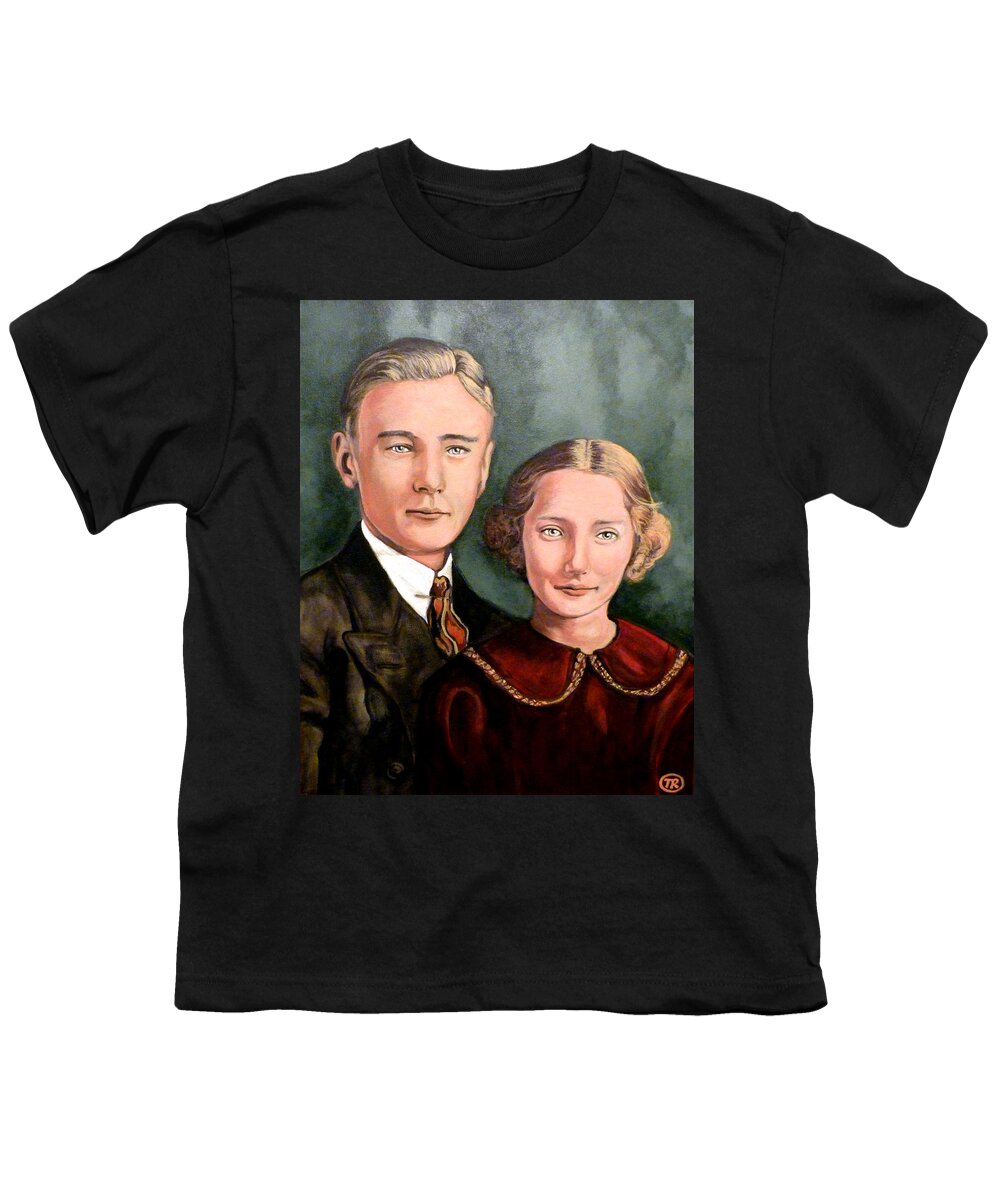 James Evan Roderick Youth T-Shirt featuring the painting James and Ina K by Tom Roderick