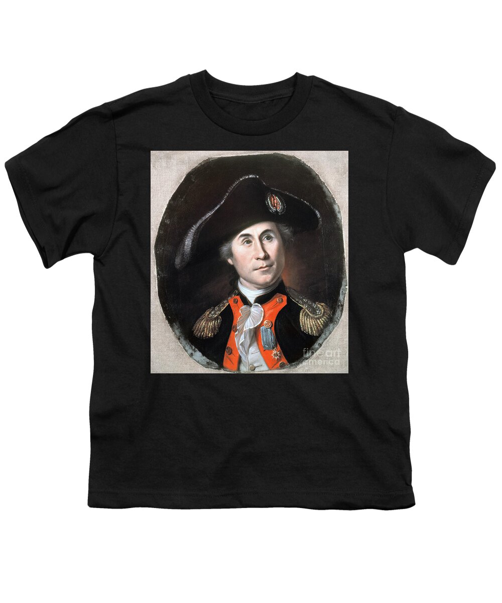 1781 Youth T-Shirt featuring the painting John Paul Jones #2 by Charles Willson Peale
