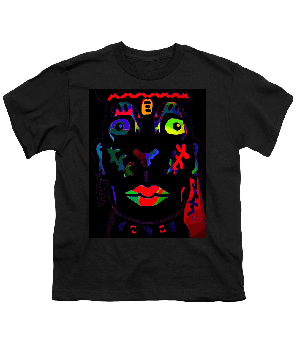 Jungle Man Youth T-Shirt featuring the mixed media Jungle Man by Natalie Holland