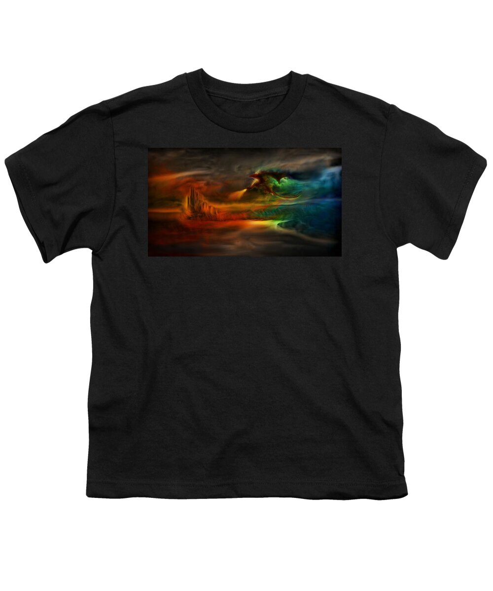Game Of Thrones Youth T-Shirt featuring the painting Kings Landing - Winter is coming by Lilia D