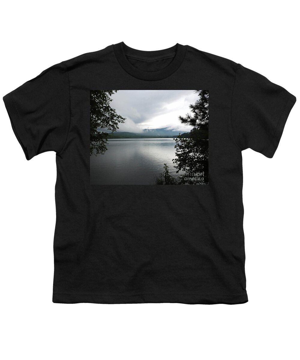 Lake Youth T-Shirt featuring the photograph Lake Chocuro Storm Rolls Down the Mountain New Hampshire by Lizi Beard-Ward