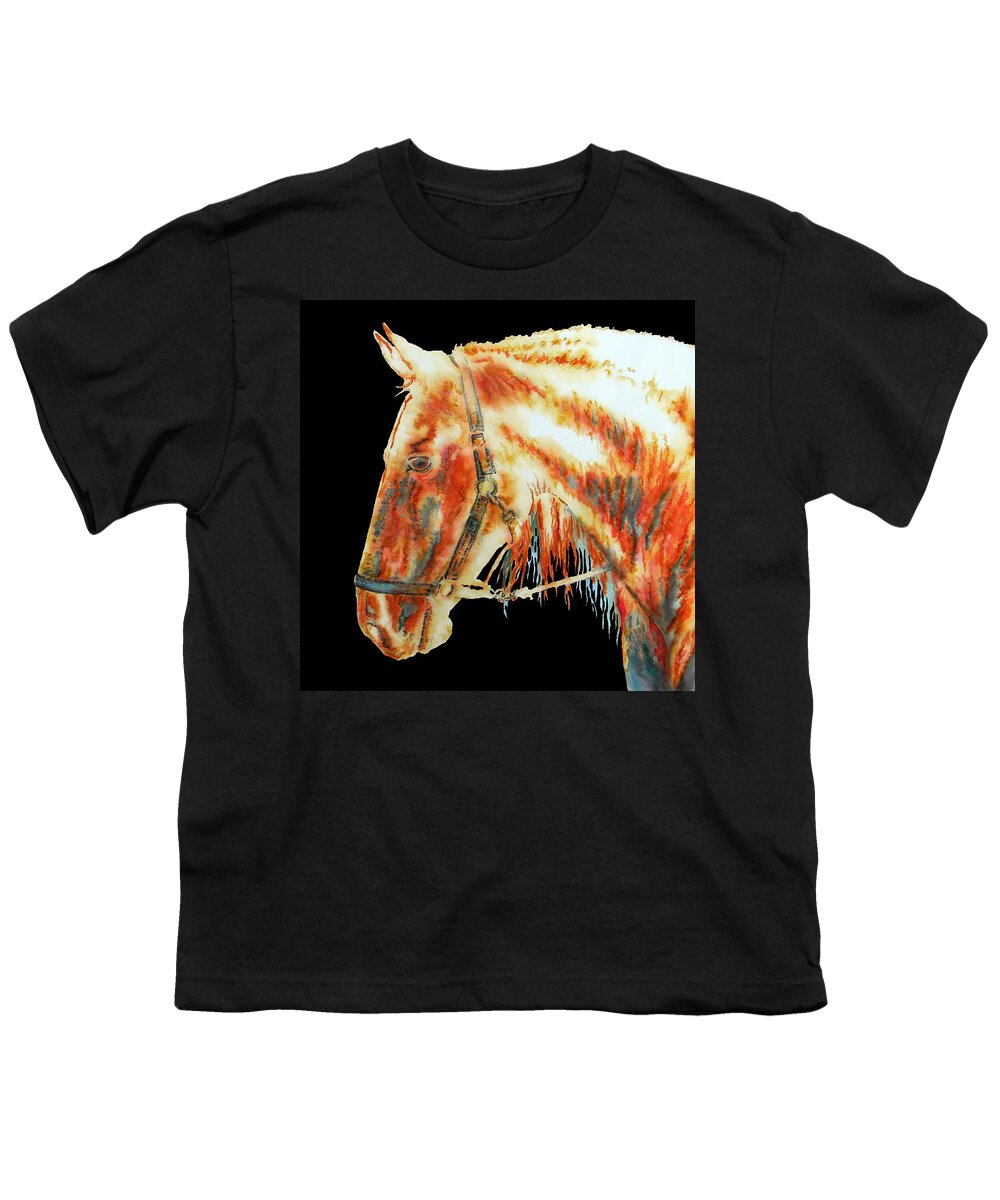 Cavallo Youth T-Shirt featuring the painting Spirit by J U A N - O A X A C A