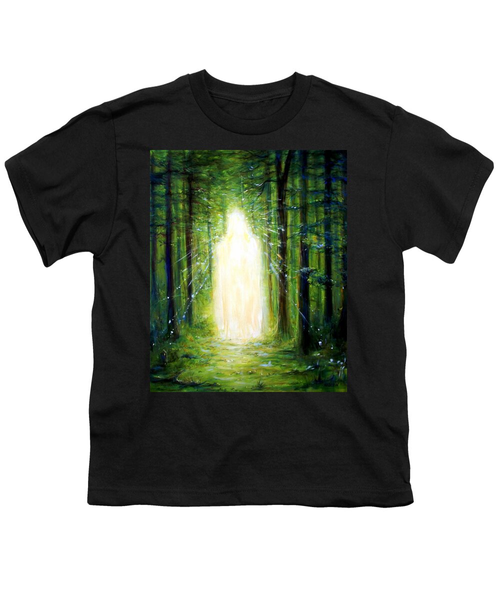 Meditation Youth T-Shirt featuring the painting Light in the Garden by Heather Calderon