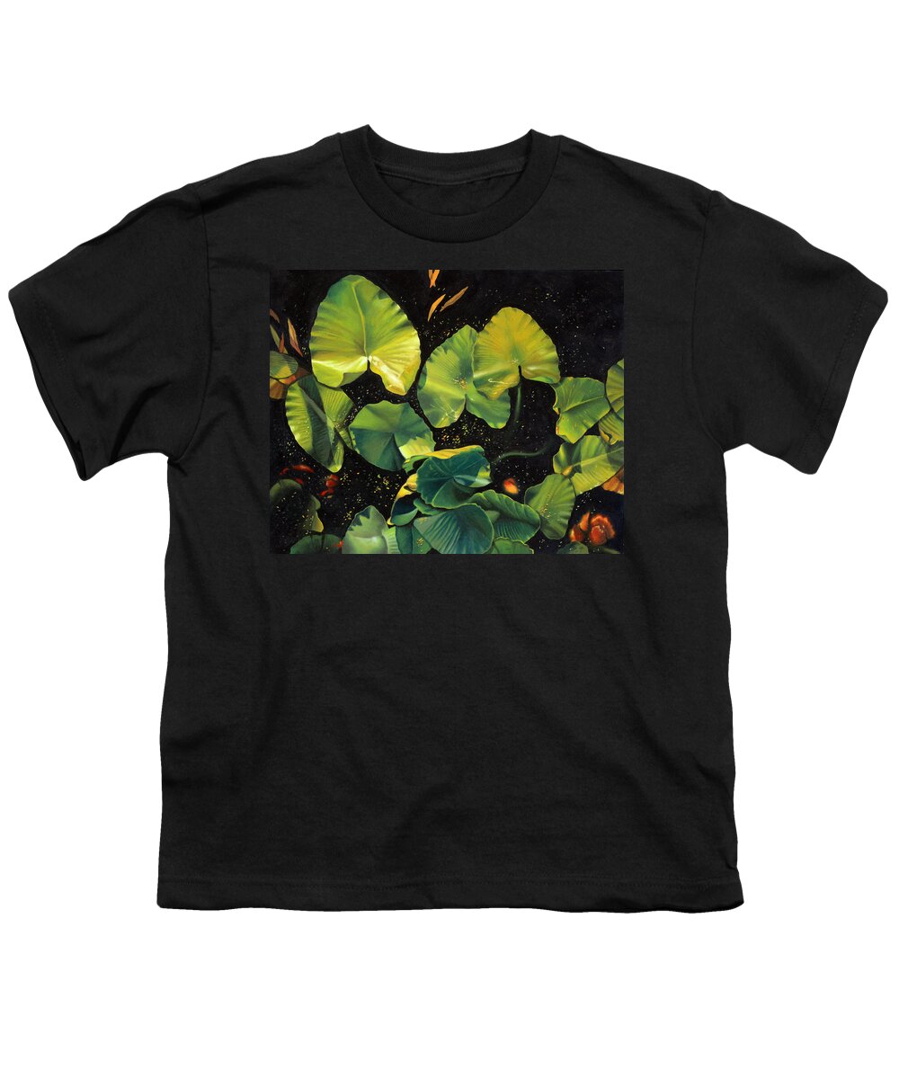 Lily Pad Youth T-Shirt featuring the painting Lily Pad 19 by Thu Nguyen