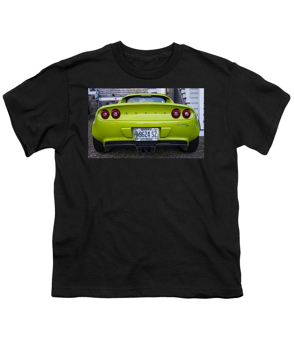 Vehicle Youth T-Shirt featuring the photograph Lime green lotus by Steven Ralser